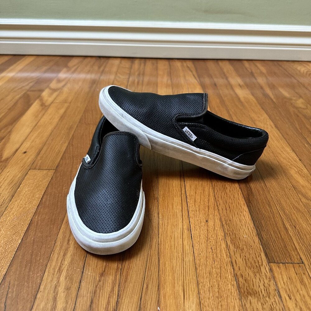 Vanz Black Perforated Leather Classic Slip-On Shoe Size 6.5
